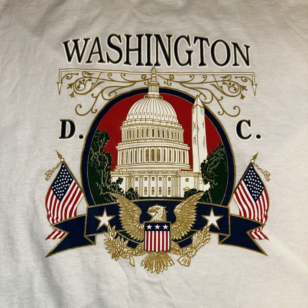 Vintage Washington D.C.‎ Capital Building And Monument Delta USA T-Shirt Size XL